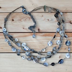 #25 Chico's silver-tone multi-strand layered necklace